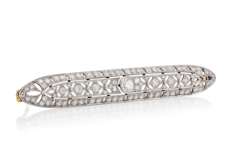 Antique Art Deco 1930s Tiffany & Co. 5.00 Carat Diamond Bar Pin