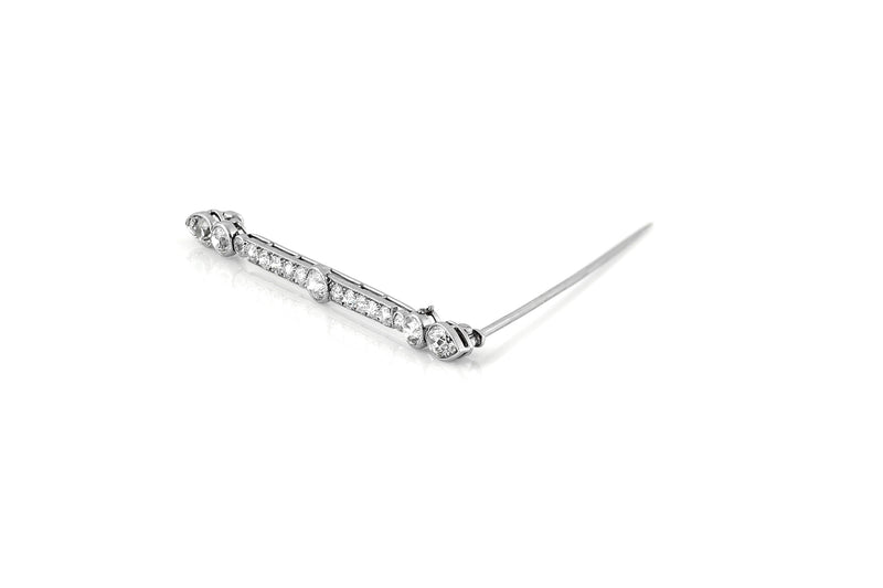 Antique Art Deco 1930s Cartier 2.20 Carat Diamond Bar Pin