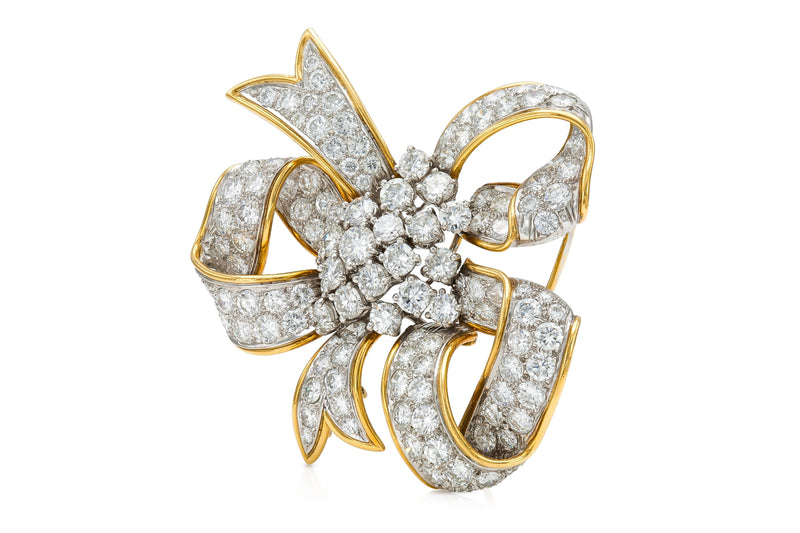 Vintage 1960s David Webb Diamond Ribbon Brooch