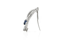 Antique Art Deco 1930s 7.64 Carat Burma Sapphire and 12.00 Carat Diamond Brooch