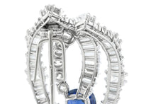 Antique Art Deco 1930s 7.64 Carat Burma Sapphire and 12.00 Carat Diamond Brooch