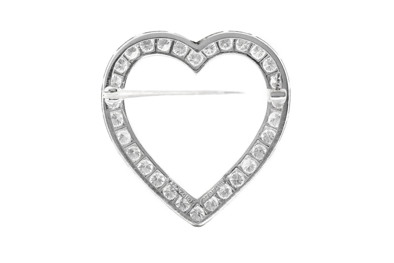 Vintage 1950s Tiffany & Co. 3.00 Carat Diamond Heart Brooch