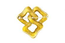 Vintage 1970s Tiffany & Co. Hammered Gold Interlocking Squares Brooch