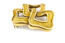 Vintage 1970s Tiffany & Co. Hammered Gold Interlocking Squares Brooch