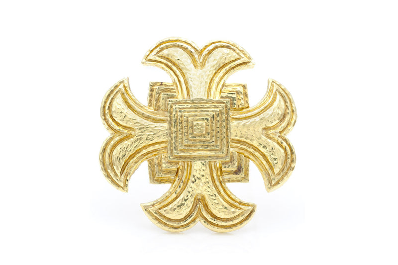Vintage 1960s David Webb Gold Maltese Cross Brooch