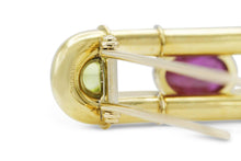 Vintage 1980s Bvlgari Cabochon Ruby Tourmaline and Crystal Pin