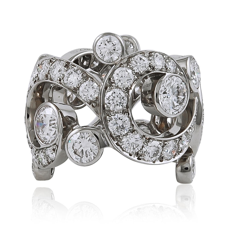 CARTIER Platinum Diamond Openwork “Boudoir” Ring