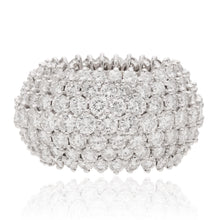 CARTIER Platinum Three Row Shared Prong Round Brilliant Diamond Eternity Band