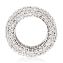 CARTIER Platinum Three Row Shared Prong Round Brilliant Diamond Eternity Band
