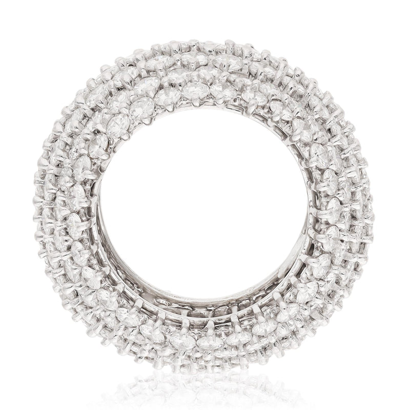 CARTIER Platinum Three Row Shared Prong Round Brilliant Diamond Eternity Band
