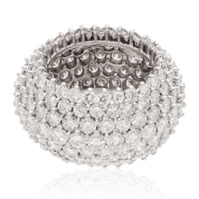 CARTIER Platinum Three Row Shared Prong Round Brilliant Diamond Eternity Band
