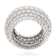 CARTIER Platinum Three Row Shared Prong Round Brilliant Diamond Eternity Band