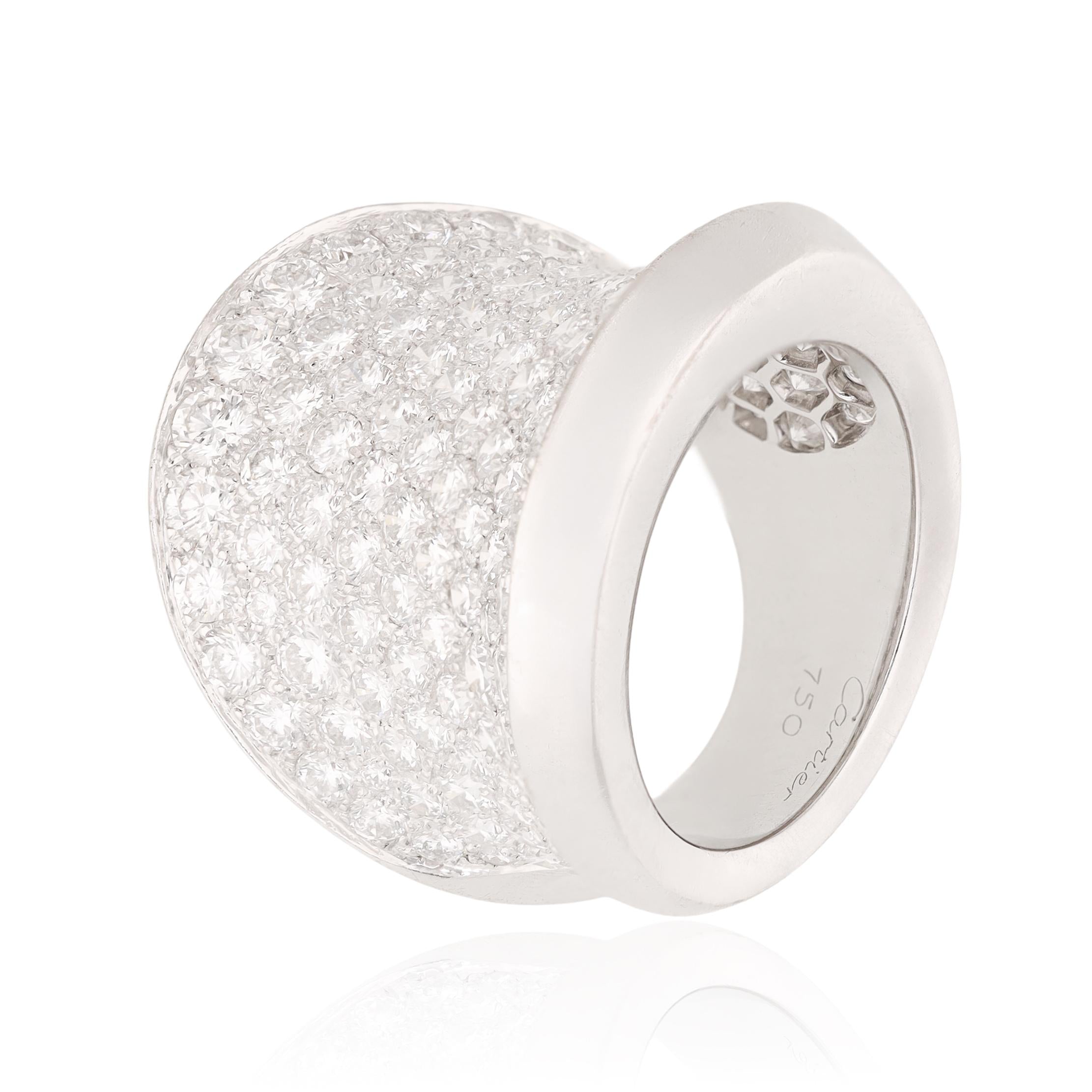 CARTIER 18K White Gold Diamond “Chalice” Ring