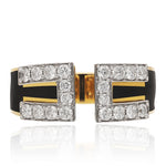 DAVID WEBB Gap Ring, Black Enamel