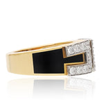 DAVID WEBB Gap Ring, Black Enamel