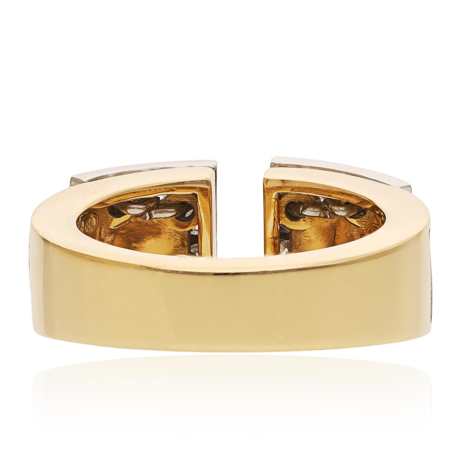 DAVID WEBB Gap Ring, Black Enamel