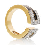 DAVID WEBB Gap Ring, Black Enamel