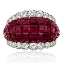 VAN CLEEF & ARPELS Platinum Diamond and Mystery-Set Ruby Ring