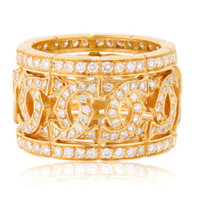 CARTIER 18K Yellow Gold Diamond Entrelacés C Band