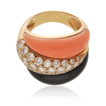 VAN CLEEF & ARPELS Coral, Onyx and Diamond Ring