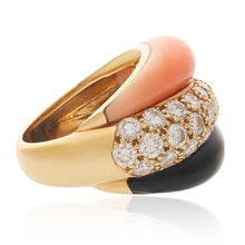 VAN CLEEF & ARPELS Coral, Onyx and Diamond Ring