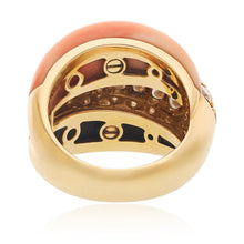 VAN CLEEF & ARPELS Coral, Onyx and Diamond Ring