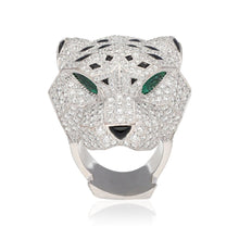 CARTIER 18K White Gold and Diamond Panthère Head Ring