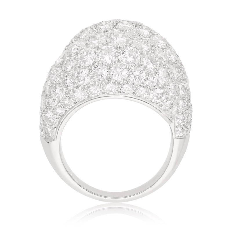 VAN CLEEF & ARPELS 18K White Gold Diamond Boulle Ring