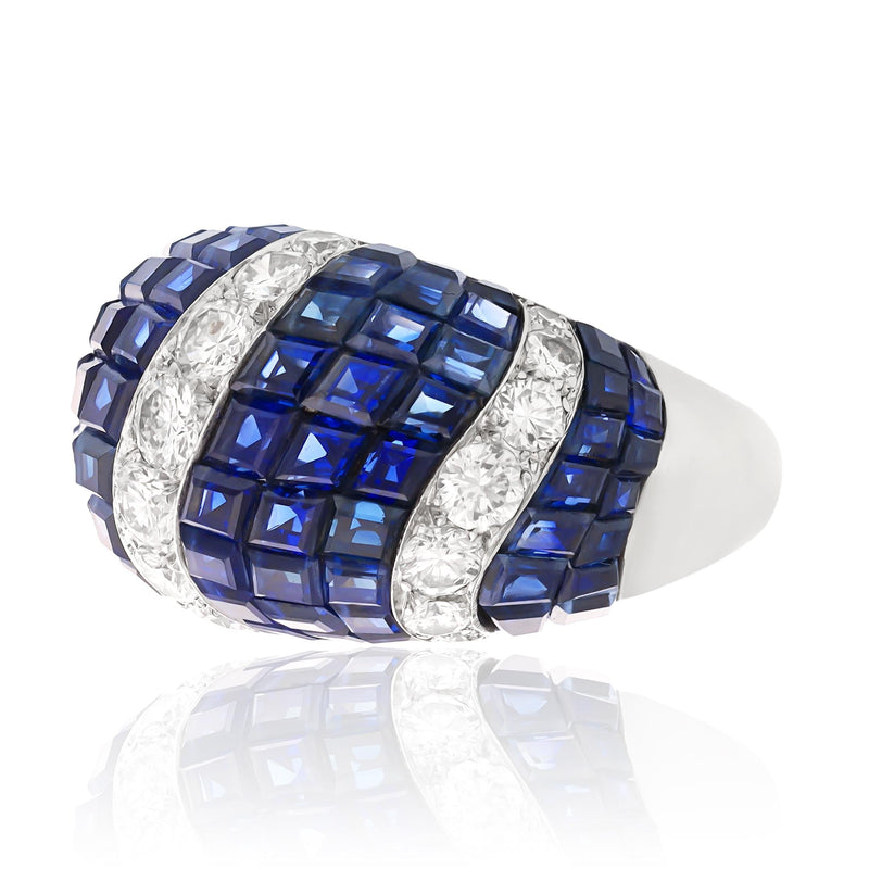 VAN CLEEF & ARPELS Mystery Set Sapphire and Diamond Ring
