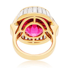 BULGARI 18K Yellow Gold Rubellite and Diamond Ring