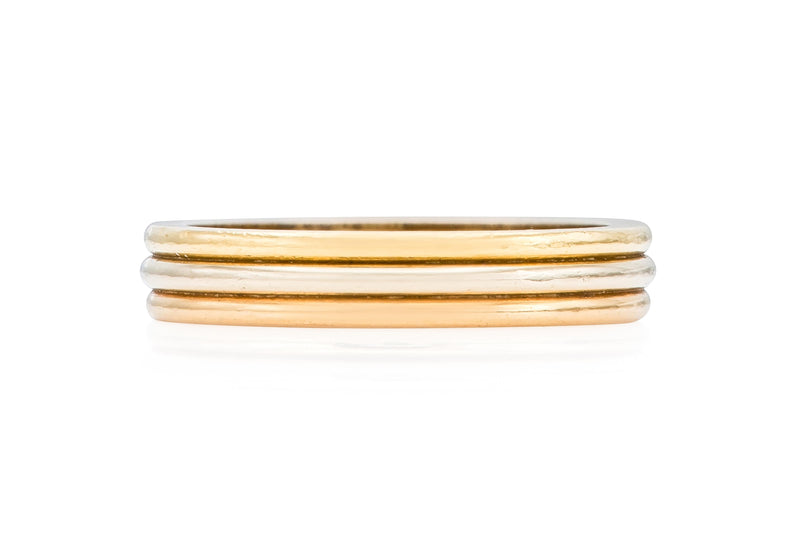 Vintage 1980s Cartier Tri-Color Gold Band