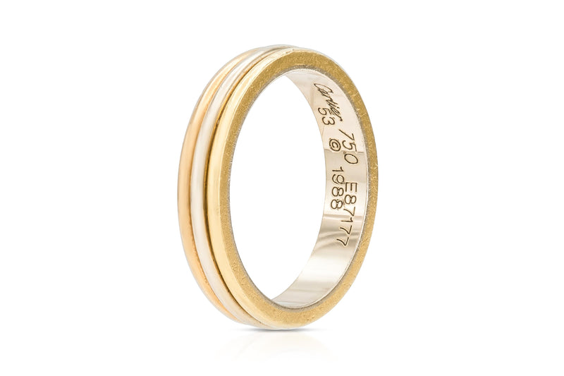 Vintage 1980s Cartier Tri-Color Gold Band