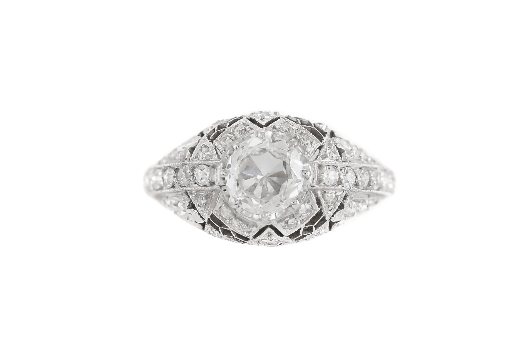 Antique Art Deco 1920s Tiffany & Co. 1.00 Carat Old European Cut Diamond Ring