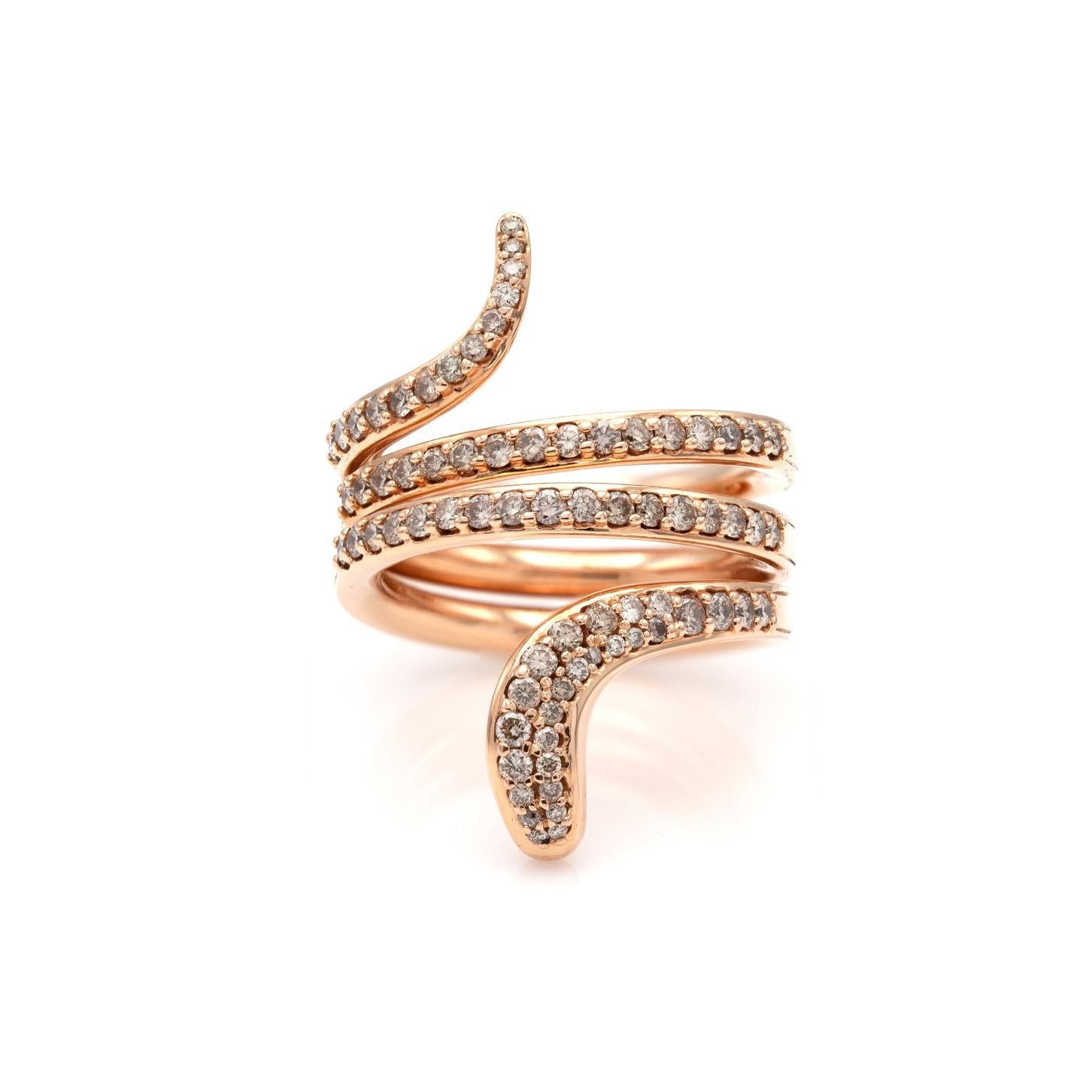Damiani Eden Snake Ring with Diamonds