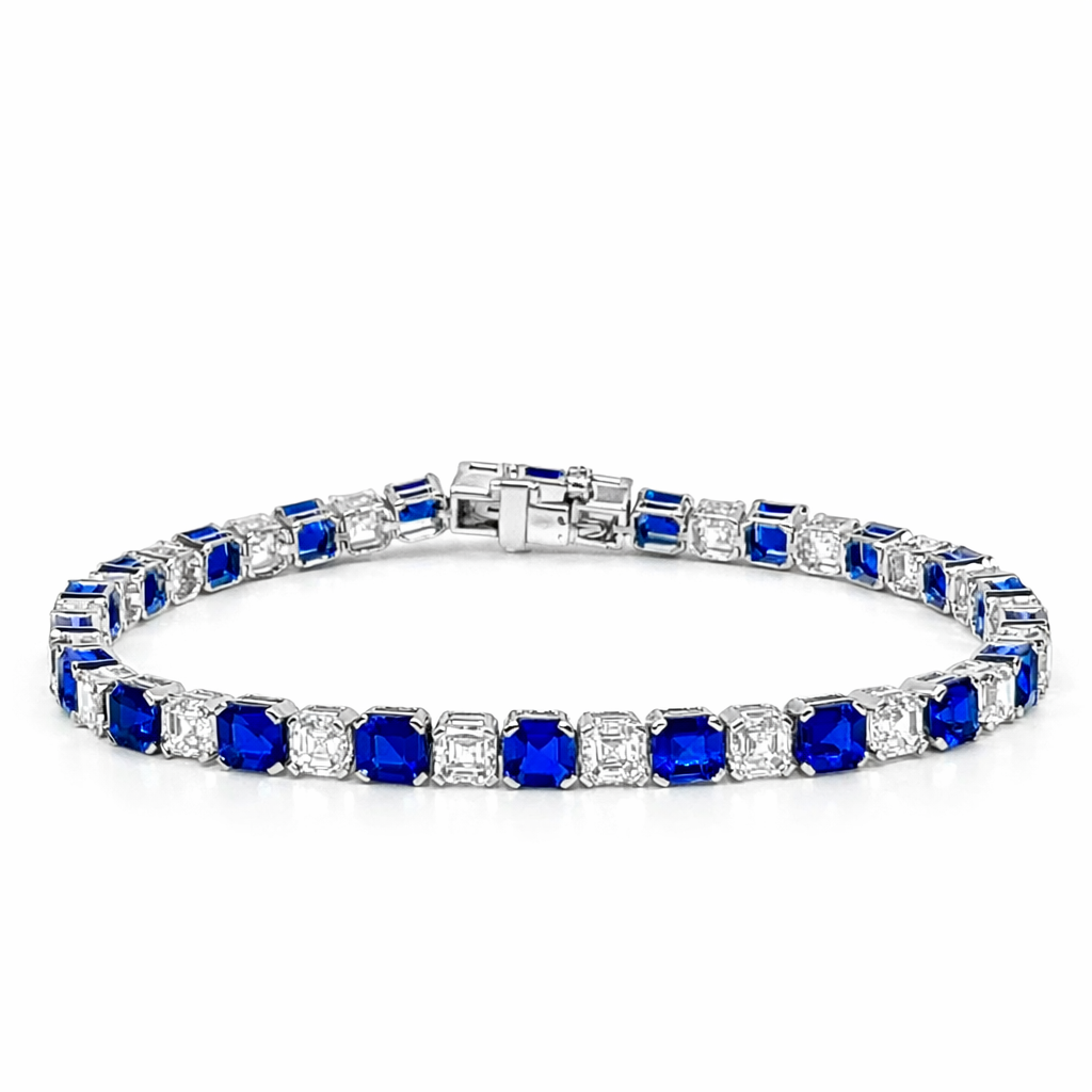 ASB156934 - Bracelet 14KW/5.9G 21SAPP-8.50CT 21RD-6.52CT