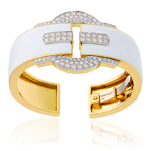 DAVID WEBB Buckle Cuff, White Enamel