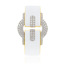 DAVID WEBB Buckle Cuff, White Enamel