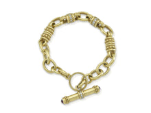 Vintage 1990s Judith Ripka Toggle Bracelet with Diamonds and Rubies