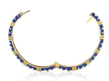 Vintage 1990s Hidalgo Blue Enamel Hinged Bangle Bracelet