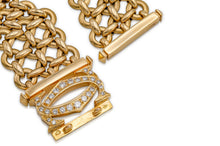 Vintage 1990s Cartier Double C Penelope 3 Row Bracelet with Diamonds