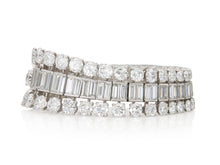 Vintage 1950s Boucheron 57.00 Carat Round and Baguette Diamonds Bracelet