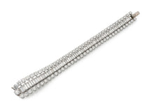 Vintage 1950s Boucheron 57.00 Carat Round and Baguette Diamonds Bracelet