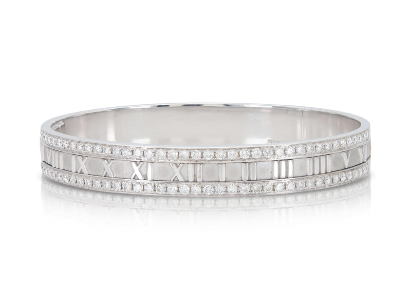 Vinatge 1990s Tiffany & Co. Atlas Roman Numeric Bracelet with Diamonds