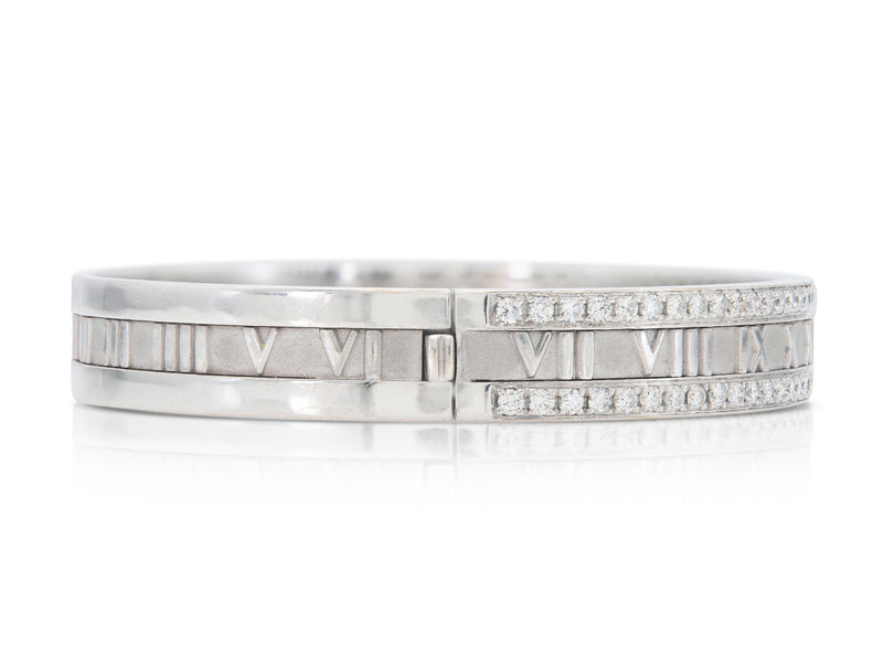 Vinatge 1990s Tiffany & Co. Atlas Roman Numeric Bracelet with Diamonds