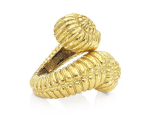 David Webb Gold Crossover Swirls Cuff Bracelet