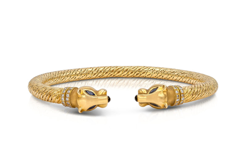 Vintage 1990s Cartier Double Headed Panthere Bracelet