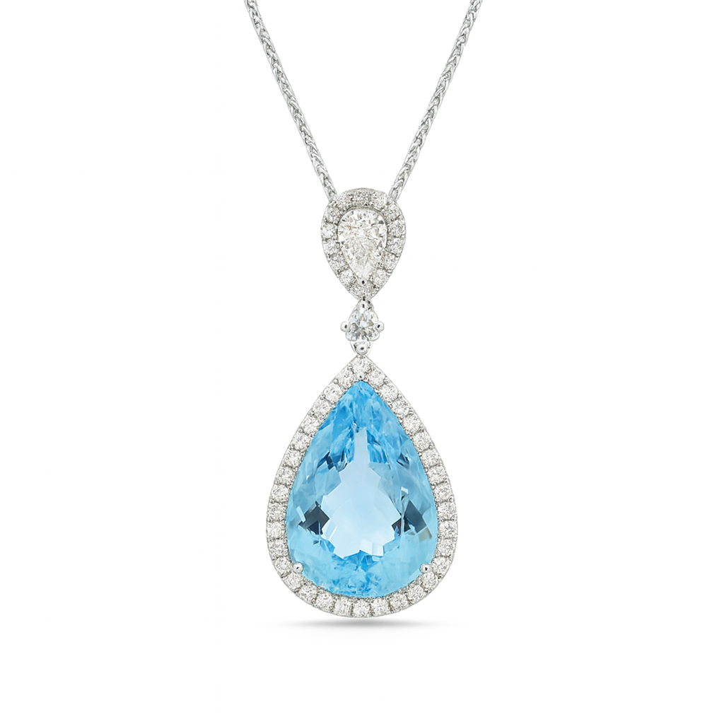 CP056749-AQ - 18KW/4.8G 1AQUA-14.90CT 1PR-0.70CT 52RD-1.00CT