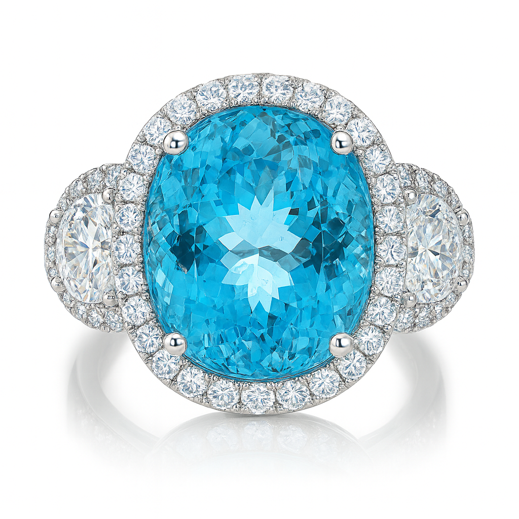 CR056725-AQ - 18KW/9.4G 1AQUA-14.56CT 2HM-0.75CT 48RD-0.81CT