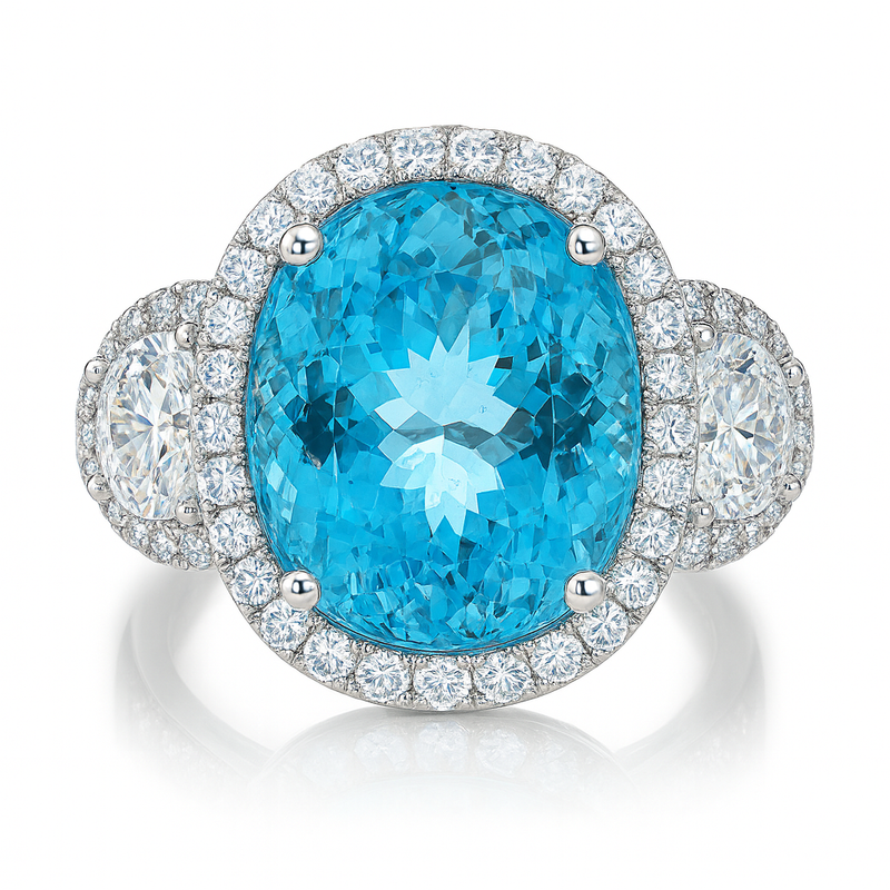 CR056725-AQ - 18KW/9.4G 1AQUA-14.56CT 2HM-0.75CT 48RD-0.81CT
