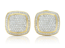 Vintage 1990s David Yurman 4.00 Carat Diamond Pave Square Earrings